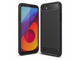 LG Q6 Carbon Gummi Hülle TPU Case schwarz