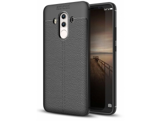 Huawei Mate 10 Pro Leder Design Gummi Hülle TPU Cover schwarz