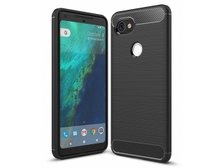 Google Pixel 2 XL Carbon Gummi Hülle TPU Case schwarz