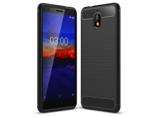 Nokia 3.1 Carbon Gummi Hülle TPU Case schwarz