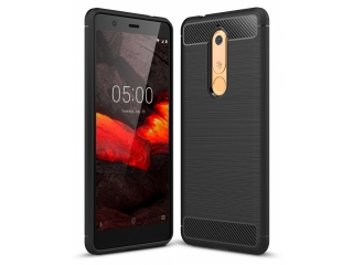 Nokia 5.1 Carbon Gummi Hülle TPU Case schwarz