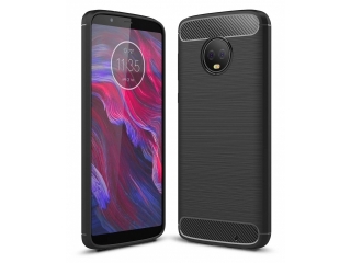 Motorola Moto G6 Plus Carbon Gummi Hülle TPU Case schwarz