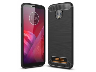 Motorola Moto Z3 Play Carbon Gummi Hülle TPU Case schwarz