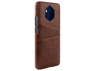 CardCaddy Nokia 9 PureView Leder Backcase mit Kartenfächern braun