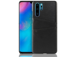 CardCaddy Huawei P30 Pro Leder Backcase mit Kartenfächern schwarz