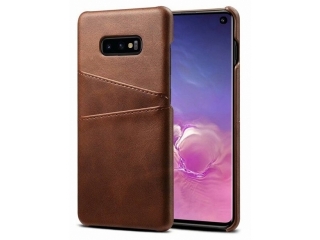 CardCaddy Samsung Galaxy S10e Leder Backcase mit Kartenfächern braun