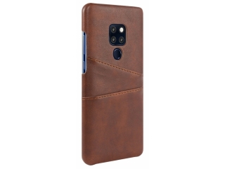 CardCaddy Huawei Mate 20 Leder Backcase mit Kartenfächern braun