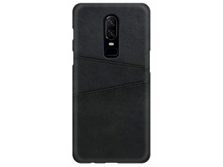 CardCaddy OnePlus 7 Pro Leder Backcase mit Kartenfächern schwarz