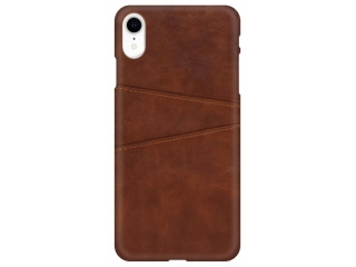 CardCaddy Apple iPhone XR Leder Backcase mit Kartenfächern braun