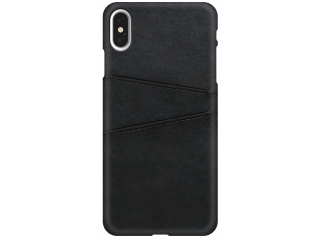 CardCaddy Apple iPhone XS Max Leder Backcase mit Kartenfächern schwarz