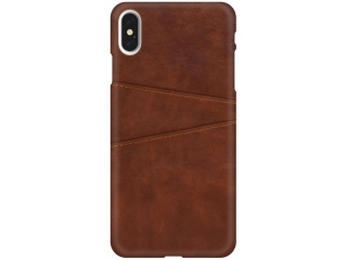 CardCaddy Apple iPhone XS Max Leder Backcase mit Kartenfächern braun