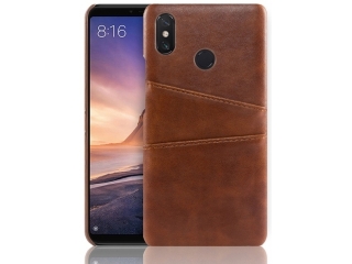 CardCaddy Xiaomi Redmi Note 6 Pro Leder Backcase mit Kartenfächern braun