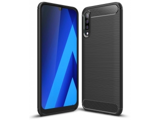 Samsung Galaxy A70 Carbon Gummi Hülle TPU Case schwarz