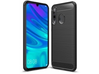 Huawei P Smart+ 2019 Carbon Gummi Hülle TPU Case schwarz