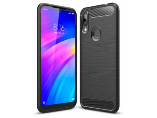 Xiaomi Redmi 7 Carbon Gummi Hülle TPU Case schwarz