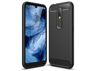 Nokia 4.2 Carbon Gummi Hülle TPU Case schwarz