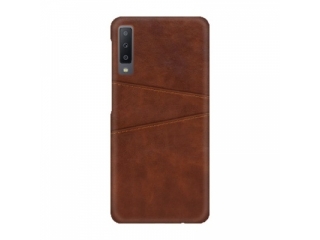 CardCaddy Samsung Galaxy A50 Leder Backcase mit Kartenfächern braun