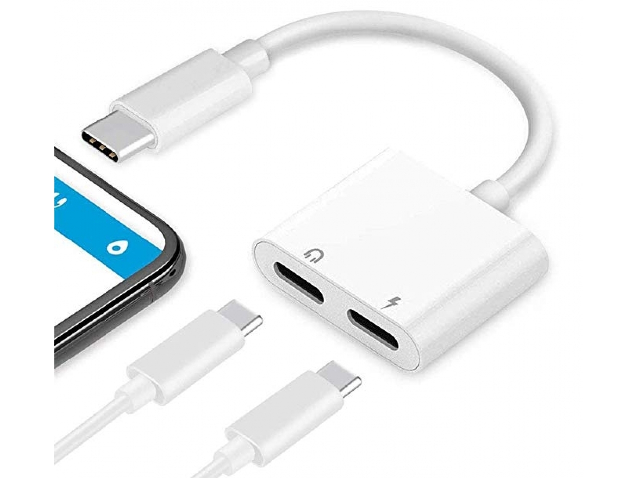 INF USB-C 2-in-1-Adapter für Kopfhörer und Laden 2-in-1-Audio