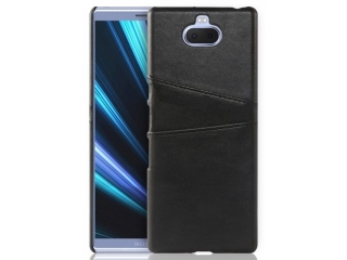 CardCaddy Sony Xperia 10 Plus Leder Backcase mit Kartenfächern schwarz