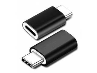 Lightning auf USB C Mini Adapter Konverter in schwarz