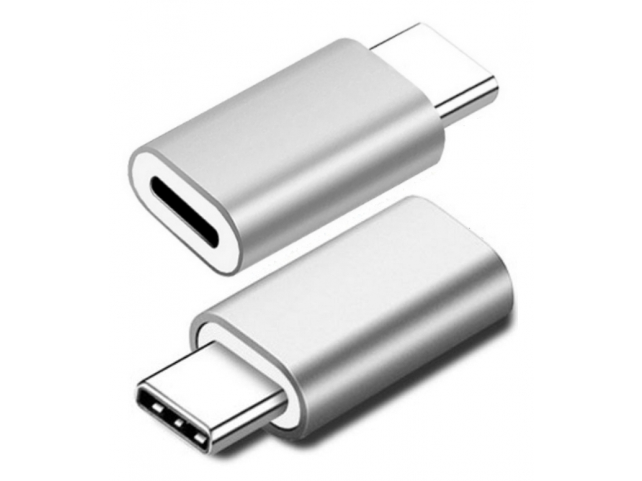 Lightning auf USBC Adapter Konverter Stecker in silber