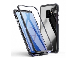 Samsung Galaxy S9+ Alu Magnetic Glass Case Panzerglas Vorne & Hinten schwarz