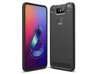 Asus ZenFone 6 Carbon Gummi Hülle TPU Case schwarz