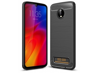 Motorola Moto Z4 Carbon Gummi Hülle TPU Case schwarz