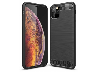 Apple iPhone 11 Pro Max Carbon Gummi Hülle TPU Case schwarz