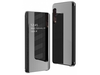 Samsung Galaxy A50 Flip Cover Clear View Case transparent schwarz