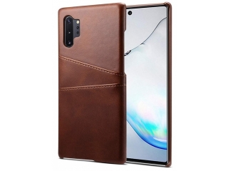 CardCaddy Samsung Galaxy Note10+ Leder Backcase mit Kartenfächern braun