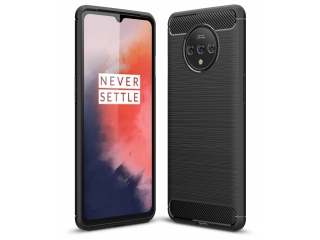 OnePlus 7T Carbon Gummi Hülle TPU Case schwarz