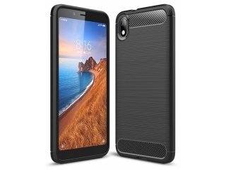 Xiaomi Redmi 7A Carbon Gummi Hülle TPU Case schwarz