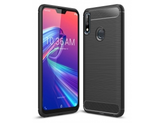 Asus Zenfone Max Pro M2 Carbon Gummi Hülle TPU Case schwarz