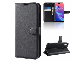 Asus Zenfone Max Pro M2 Lederhülle Portemonnaie Karten Etui schwarz