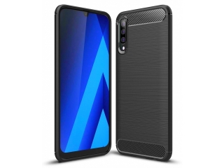 Samsung Galaxy A70s Carbon Gummi Hülle TPU Case schwarz