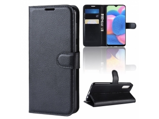 Samsung Galaxy A30s Lederhülle Portemonnaie Karten Etui schwarz