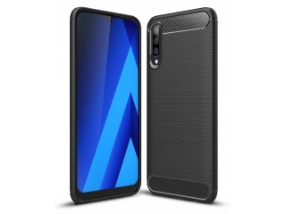 Samsung Galaxy A30s Carbon Gummi Hülle TPU Case schwarz