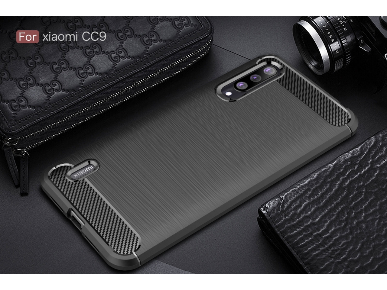 Xiaomi Mi 9 Lite Carbon Gummi Hülle TPU Case Cover flexibel schwarz ...