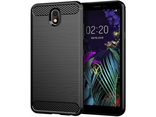 LG K30 Carbon Gummi Hülle TPU Case schwarz