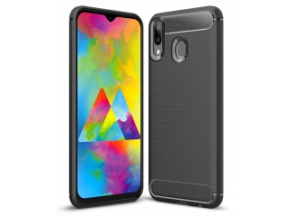 Samsung Galaxy M20 Carbon Gummi Hülle TPU Case schwarz