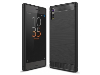 Sony Xperia XZs Carbon Gummi Hülle TPU Case schwarz