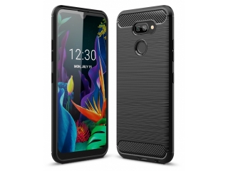 LG K40S Carbon Gummi Hülle TPU Case schwarz