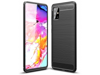 Samsung Galaxy A51 4G Carbon Gummi Hülle TPU Case schwarz