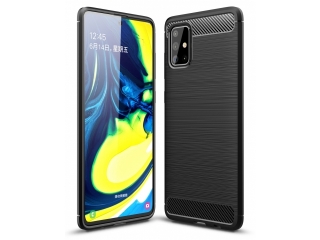 Samsung Galaxy A71 Carbon Gummi Hülle TPU Case schwarz