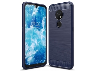 Nokia 7.2 Carbon Gummi Hülle TPU Case blau