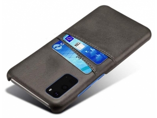 CardCaddy Samsung Galaxy S20 Leder Backcase mit Kartenfächern schwarz
