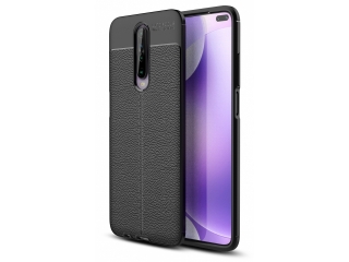 Xiaomi Redmi K30 Leder Design Gummi Hülle TPU Cover schwarz