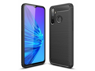 Realme 5 Pro Carbon Gummi Hülle TPU Case schwarz