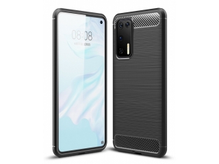 Huawei P40 Carbon Gummi Hülle TPU Case schwarz